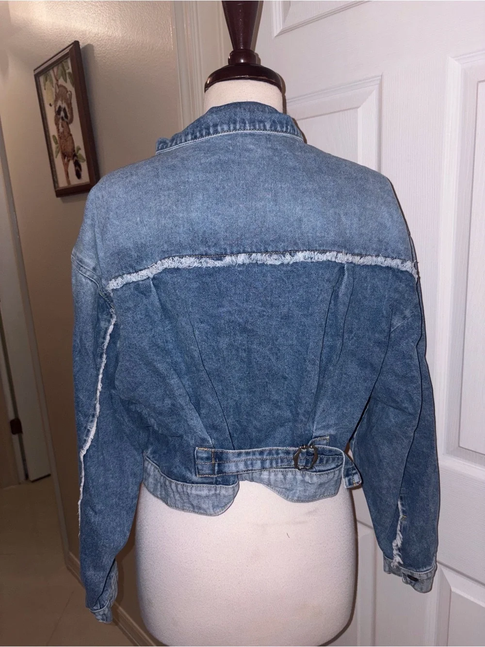FREE PEOPLE Bedford Cropped Denim Jacket Sz med - Picture 9 of 14
